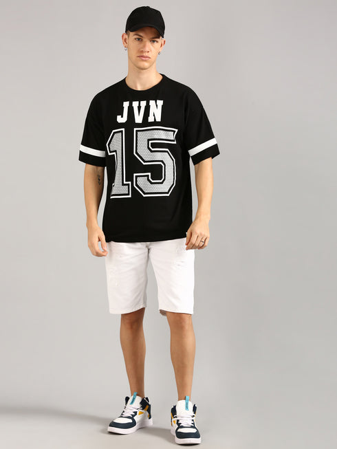 Black Printed Oversized T-shirt